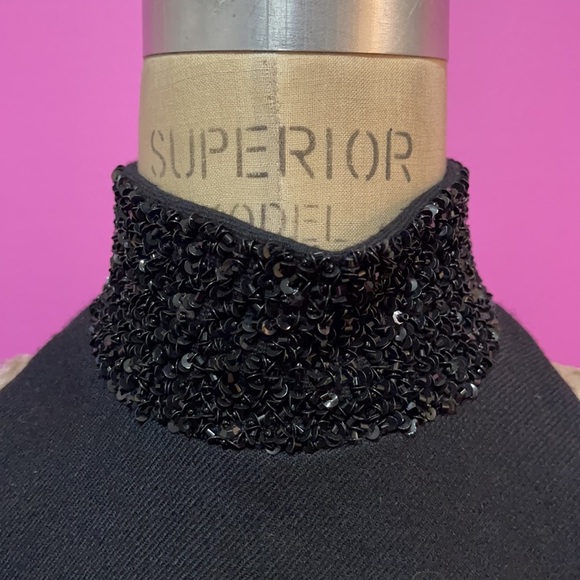 KORS Michael Kors Black Halter Neck Beaded Top - Picture 3 of 11